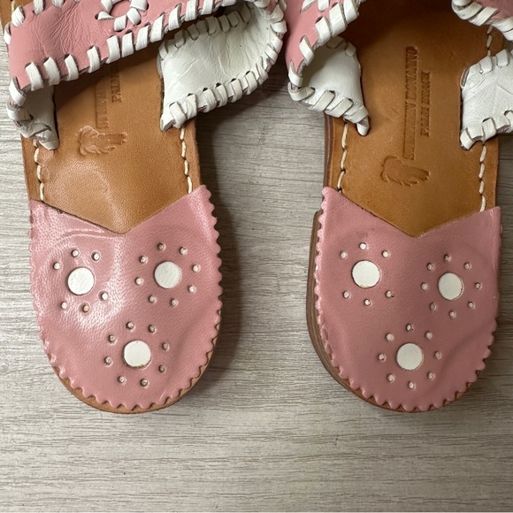 Palm Beach Sandals Women’s Thong Sandals in Pink & White Leather Size 6.5 - Picture 7 of 9